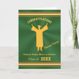 Green und Gold High School Abschluss Cards Karte