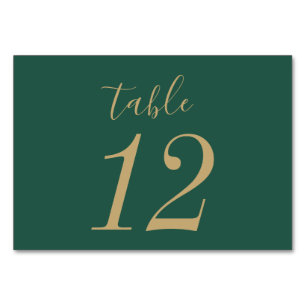 Green und Gold Hochzeitskarten Tischnummer