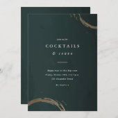 Green und Gold Holiday Cocktail Party Einladung (Vorne/Hinten)