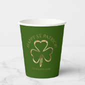 Green und Gold Kleeblatt Clover St. Patrick's Day Pappbecher (Vorderseite)