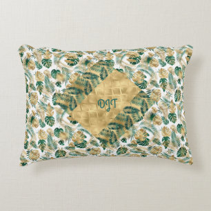 Green und Gold Leaf Accent Pillow Dekokissen