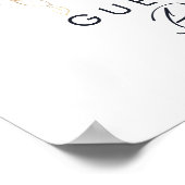 Green und Gold Leaf Gast Book Sign Poster (Ecke)