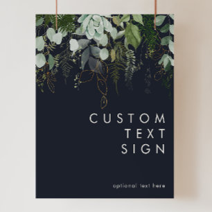 Green und Gold Leaf Navy Cards und Geschenke Custo Poster