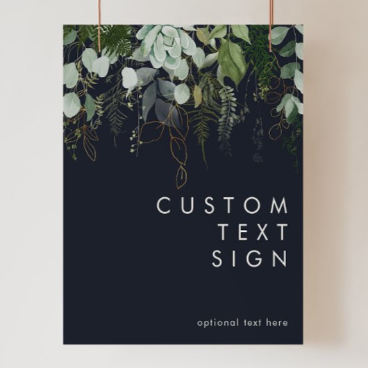 Green und Gold Leaf Navy Cards und Geschenke Custo Poster