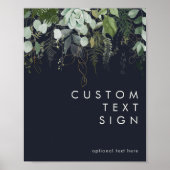 Green und Gold Leaf Navy Cards und Geschenke Custo Poster (Vorne)