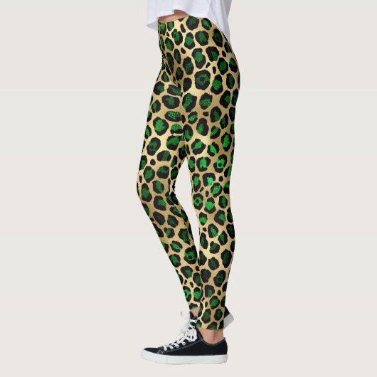 Green und Gold Leopard Leggings (Links)