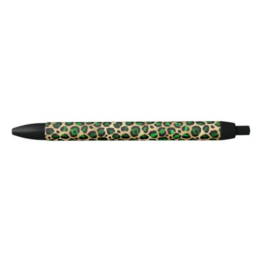 Green und Gold Leopard Print Kugelschreiber (Vorderseite)