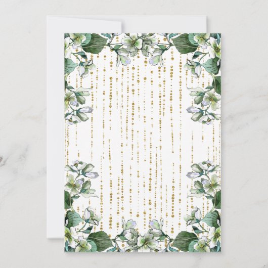 Green und Gold Luxus Einladung (Rückseite)