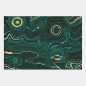 Green und Gold Malachite Gemstone Geschenkpapier Set (Vorderseite 3)