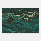 Green und Gold Malachite Gemstone Geschenkpapier Set (Vorderseite 2)