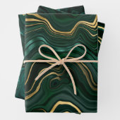 Green und Gold Malachite Gemstone Geschenkpapier Set (Beispiel)
