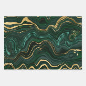 Green und Gold Malachite Gemstone Geschenkpapier Set (Vorderseite)