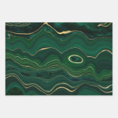 Green und Gold Malachite Gemstone Geschenkpapier Set (Vorderseite 3)