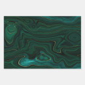 Green und Gold Malachite Gemstone Geschenkpapier Set (Vorderseite 2)
