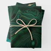 Green und Gold Malachite Gemstone Geschenkpapier Set (Beispiel)