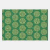 Green und Gold Mandala Geschenkpapier Set (Vorderseite)