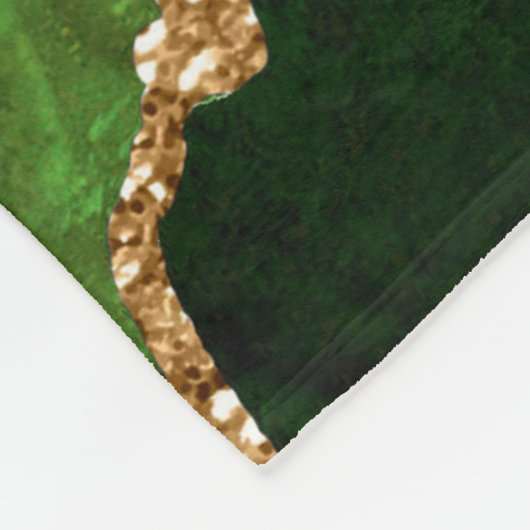 Green und Gold-Marmor Agate Fleecedecke (Ecke)
