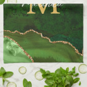 Green und Gold-Marmor Agate Geschirrtuch (Gefaltet)