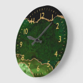 Green und Gold-Marmor Agate Große Wanduhr (Winkel)