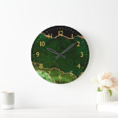 Green und Gold-Marmor Agate Große Wanduhr (Zuhause)