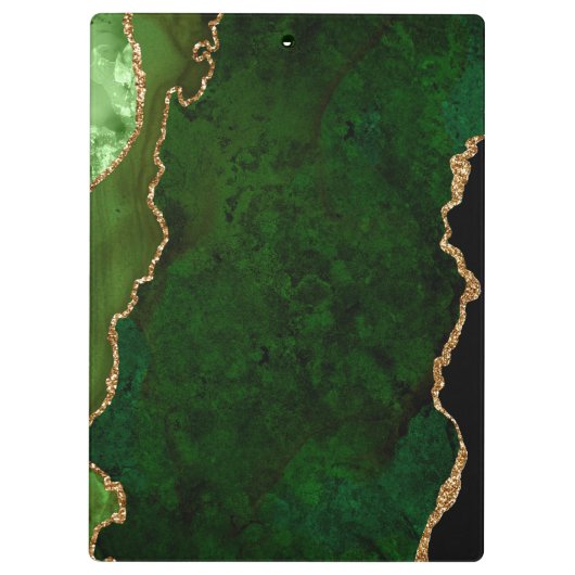 Green und Gold-Marmor Agate Klemmbrett (Rückseite)