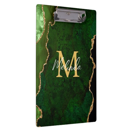 Green und Gold-Marmor Agate Klemmbrett (Rechts)