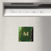Green und Gold-Marmor Agate Magnet (In Situ (Geschirrspüler))