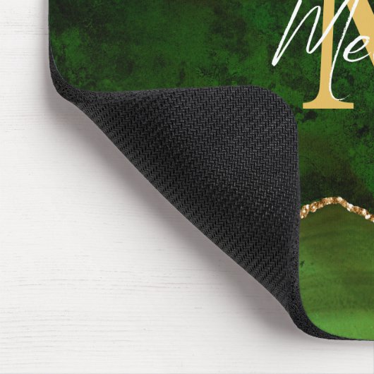 Green und Gold-Marmor Agate Mousepad (Ecke)