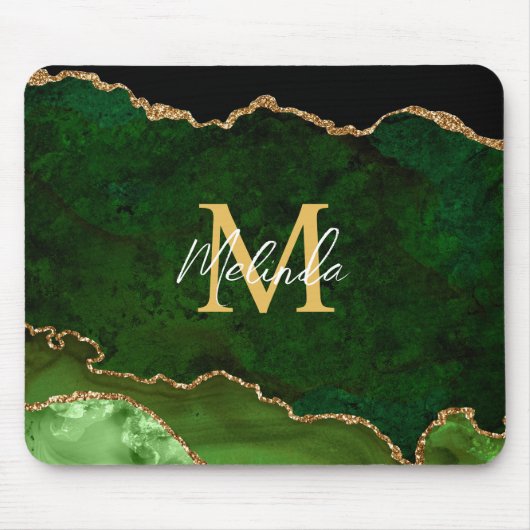 Green und Gold-Marmor Agate Mousepad (Vorne)