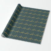 Green und Gold Mistletoe Musterpapier Geschenkpapier (Ungerollt)