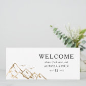 Green und Gold Mountain Hanging Seating Chart (Stehend Vorderseite)