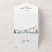 Green und Gold Mountain Siegel und senden All In One Einladung (Außenbereich)