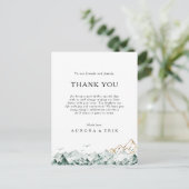 Green und Gold Mountain Vielen Dank Empfang Card Postkarte (Stehend Vorderseite)