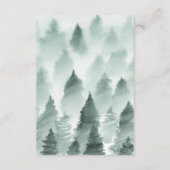 Green und Gold Mountain Wedding Wunschwell Card Begleitkarte (Rückseite)