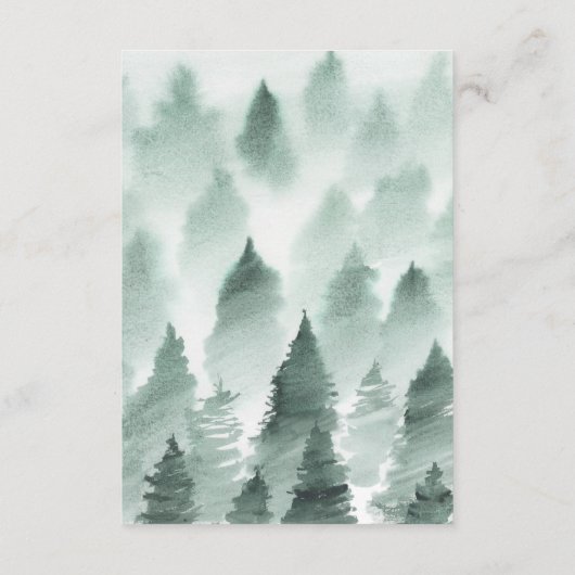 Green und Gold Mountain Wedding Wunschwell Card Begleitkarte (Rückseite)