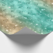 Green und Gold Ombre Glitzer Celestial Muster Geschenkpapier (Ecke)