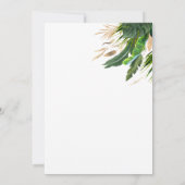 Green und Gold Palm Blätter Giant Balloon Geburtst Einladung (Rückseite)