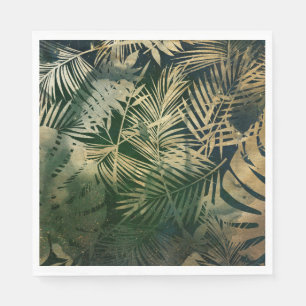 Green und Gold Palm Blätter Serviette