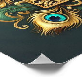 Green und Gold Peacock Frame Bibel Verse Poster (Ecke)