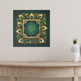 Green und Gold Peacock Frame Bibel Verse Poster