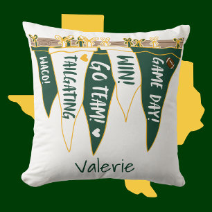Green und Gold Pennant Pillow Waco Dorm Dekoration Kissen