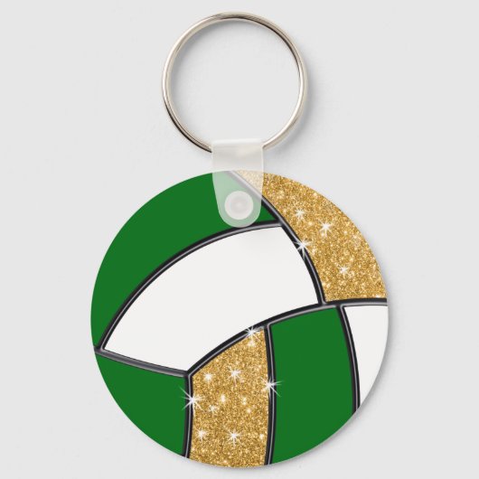 Green und Gold personalisieren Volleyball-Gastgesc Schlüsselanhänger (Rückseite)