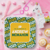 Green und Gold Personalisierter Abschluss Pappteller (Party)