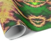 Green und Gold Psychedelic Design Geschenkpapier (Rolleneckpunkt)