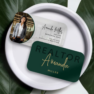 Green und Gold Realtor Broker Real Anwesen Agent Visitenkarte