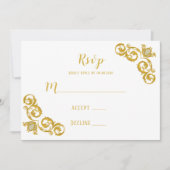 Green und Gold Royal Wedding RSVP Cards Einladung (Vorderseite)