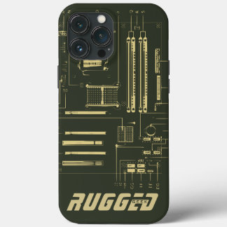 Green und gold RUGGED GEEK Hauptplatine Tech Case-Mate iPhone Hülle