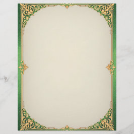 Green und Gold Simple Art Deco Briefbogen
