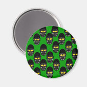 Green und Gold Skulls Magnet (Vorderseite/Rückseite)