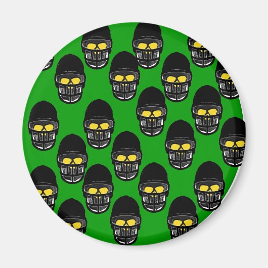 Green und Gold Skulls Magnet (Vorne)